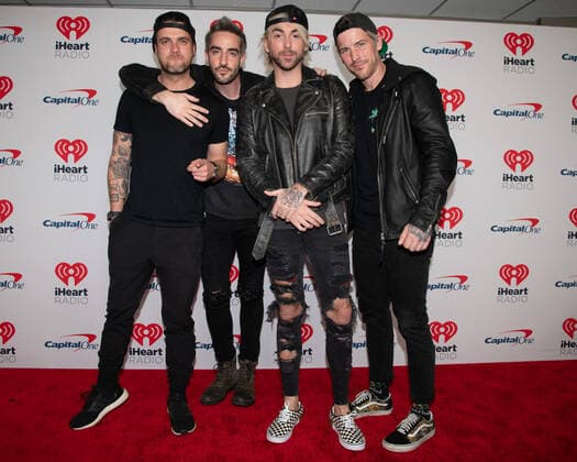 15 January 2022 - Los Angeles, California - (L-R) Rian Dawson, Jack Barakat, Alex Gaskarth, and Zack Merrick of All Time Low. iHeartRadio ALTer EGO presented by Capital One. Photo Credit: Billy Bennight AdMedia 276299 2022-01-15 Caliofrnia Inglewood  Copyright: xAdMediax STAR_276299_017