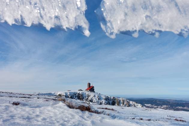 View of the glacial cirques known as Snowy Pits (in Czech Snezne jamy, in Poland Sniezne Kotly) cover by snow in winter in the Giant Mountains (Krkonose), Czech Republic, January 16, 2022. (CTKxPhoto MarekxSpilka) CTKPhotoF202201171170701 
