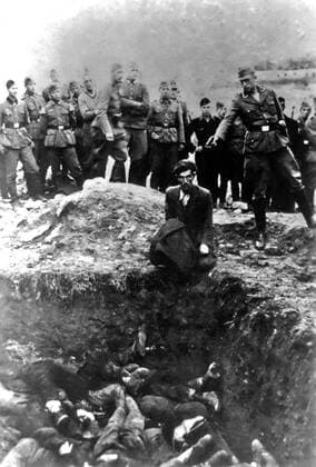 Babi Yar is a ravine in the Ukrainian capital Kiev and the site of a series of massacres carried out by German forces and local Nazi collaborators during their campaign against the Soviet Union.<br ><br > The most notorious and the best documented of these massacres took place on 29 30 September 1941, wherein 33,771 Jews were killed in a single operation. The decision to kill all the Jews in Kiev was made by the military governor, Major-General Kurt Eberhard, the Police Commander for Army Group South, SS-Obergruppenführer Friedrich Jeckeln, and the Einsatzgruppe C Commander Otto Rasch. It was carried out by Sonderkommando 4a soldiers, along with the aid of the SD and SS Police Battalions backed by the local police.<br ><br > The massac Supplier:xCPAxMediaxCo.xLtd. 1060_05_cpa0028374