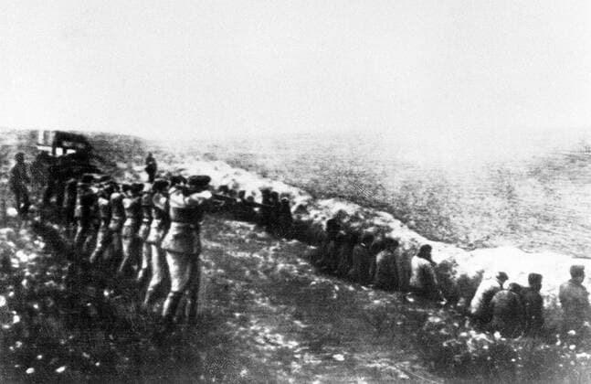Babi Yar is a ravine in the Ukrainian capital Kiev and the site of a series of massacres carried out by German forces and local Nazi collaborators during their campaign against the Soviet Union.<br ><br > The most notorious and the best documented of these massacres took place on 29 30 September 1941, wherein 33,771 Jews were killed in a single operation. The decision to kill all the Jews in Kiev was made by the military governor, Major-General Kurt Eberhard, the Police Commander for Army Group South, SS-Obergruppenführer Friedrich Jeckeln, and the Einsatzgruppe C Commander Otto Rasch. It was carried out by Sonderkommando 4a soldiers, along with the aid of the SD and SS Police Battalions backed by the local police.<br ><br > The massac Supplier:xCPAxMediaxCo.xLtd. 1060_05_cpa0028380