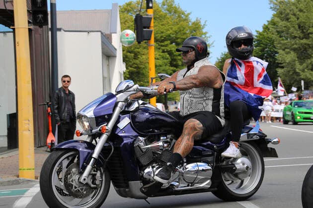 January 22, 2022, Christchurch, Canterbury, New Zealand: Motorcyclists attended the antivax protest in Merivale in large numbers..Protesters take to the streets in the affluent suburb of Merivale in protest against the mandatory Covid19 vaccination. Christchurch New Zealand - ZUMAs197 20220122_zaa_s197_032 Copyright: xAdamxBradleyx