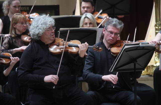 MOSCOW, RUSSIA â€” JANUARY 22, 2022: The Mariinsky Theatre Symphony Orchestra performs at Zaryadye Concert Hall. The concert was organised by Valery Gergiev Foundation. Sergei Fadeichev TASS  TS11FFE9
