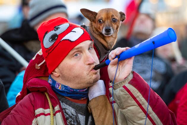 The demonstration of the Let Us Open Czechia-DOG Croaked group with the slogan Life without Conditions , which was attended by opponents against epidemiological measures and compulsory COVID-19 vaccination, was held on January 22, 2022, in Hradec Kralove, Czech Republic. (CTKxPhoto DavidxTanecek) CTKPhotoP2022012205089  TAD 006