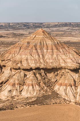 Creative Highlights World Eroded mountain at Bardenas Reales desert, Navarra, Spain, JAQF01018
