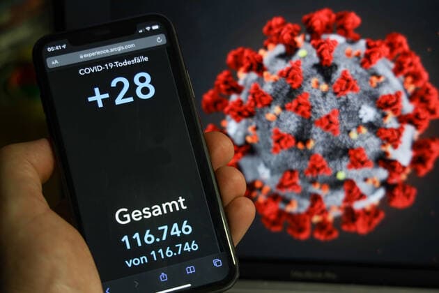 Coronavirus in Deutschland - Covid-19-Dashboard des Robert Koch-Institut 24.01.2022: Robert Koch-Institut: 7-Tage-Inzidenz 840,3. 7-Tage-Fallzahl 698.744 COVID-19-Fälle 8.744.840. Zugang um 63.393 gegenüber dem Vortag. COVID-19-Todesfälle 116.746. Zugang um 28 gegenüber dem Vortag.