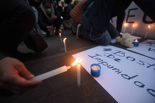 Mexiko, Gedenkveranstaltung für getötete Journalisten in Xalapa January 25, 2022: Journalists in Xalapa demonstrate for the murders of Margarito MartoÂ­nez, Lourdes Maldonado and Jose Luis Gamboa, journalists murdered in this year 2022. - ZUMAqp1_ 20220125_zip_qp1_021 Copyright: xHectorxAdolfoxQuintanarxPerezx