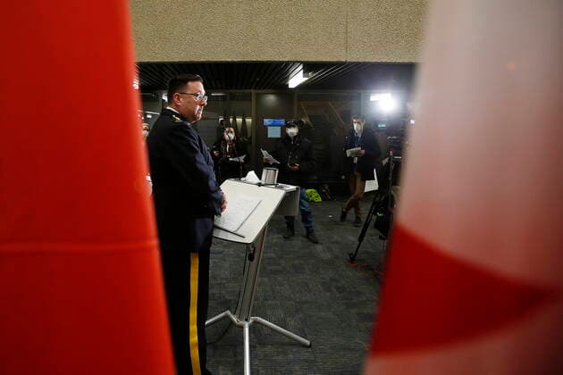 January 27, 2022, WINNIPEG, MANITOBA, CANADA: Manitoba RCMP Chief Superintendent Rob Hill, Criminal Operations Officer, provides an update and an identification of the four India citizens who died while crossing the Canada-U.S. border at D Division Headquarters in Winnipeg Thursday, January 27, 2022. Mounties are pleading for information surrounding the deaths of four Indian nationals whose bodies were found frozen in Manitoba near the Canada-U. S. border last week. WINNIPEG CANADA  - ZUMAc35_ 20220127_zaf_c35_047 Copyright: xJohnxWoodsx