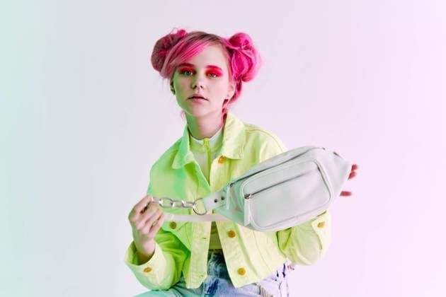 hipster woman green jacket fashionable clothes Acid style design hipster woman green jacket fashionable clothes Acid style design. High quality photo Copyright: xx 41931522