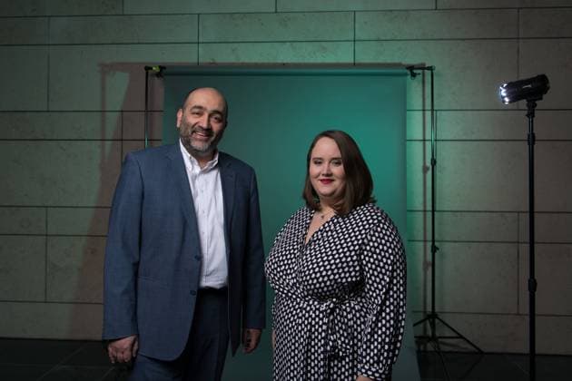 Omid Nouripour und Ricarda Lang, die neuen Parteivorsitzenden von Buendnis90 Die Grünen in Berlin. Foto: bildgehege Omid Nouripour und Ricarda Lang