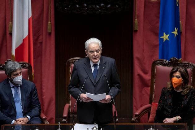 Bilder des Jahres 2022, News 02 Februar News Themen der Woche February 3, 2022, ROME: A moment of the oath of the President of the Republic Sergio Mattarella at the Chamber of Deputies, Rome, 3 February 2022. .ANSA FRANCESCO AMMENDOLA US QUIRINALE +++ NO SALES, EDITORIAL USE ONLY ROME - ZUMAa110 20220203_zaf_a110_078 Copyright: xFrancescoxAmmendola UsxQuirinalex