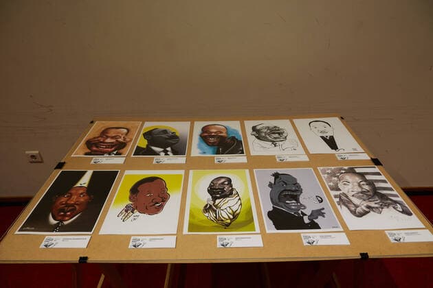 Bilder des Jahres 2022, Entertainment 02 Februar Entertainment Themen der Woche KW05 Entertainment Bilder des Tages February 4, 2022, Porto, Portugal: Artworks seen on display during the 23rd Porto Cartoon World Festival..Special Caricature Prize at the 23rd Porto Cartoon World Festival, featured an exhibition of Caricatures about the Nobel Peace Prize of Martin Luther King at the Municipal Library of Gondomar, Organized by the National Press Museum in Gondomar, Portugal. Porto Portugal - ZUMAs197 20220204_zaa_s197_119 Copyright: xRitaxFrancax