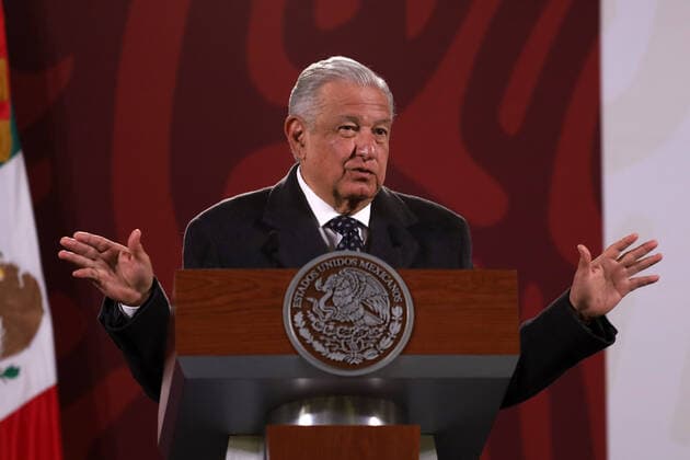Mexican President Lopez Obrador Daily Briefing Conference MEXICO CITY, MEXICO - FEBRUARY 8, 2022: Mexico s President Andres Manuel Lopez Obrador during his daily morning press conference at the National Palace. On February 8, 2022 in Mexico City, Mexico. (Photo by Luis Barron Eyepix Group). Copyright: xLuisxBarronx xEyepixxGroupx EYEPIX_LB_08022022_55512