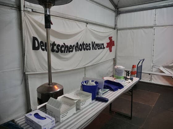 Mobile PCR-Teststation beim DRK Eine von mehreren mobilen Teststationen für PCR-Tests im Auftrag der Region Hannover vom Deutschen Roten Kreuz Copyright: xBerndxGüntherx