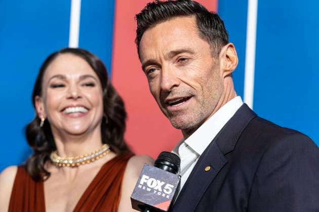 NY: Opening night for musical The Music Man Sutton Foster and Hugh Jackman attend the opening night of The Music Man on Broadway at Winter Garden Theatre New York New York United States Copyright: LevxRadin