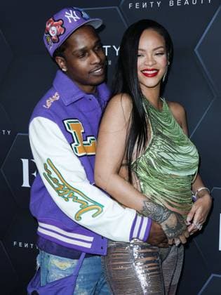 Fenty Beauty And Fenty Skin Celebration Hosted By Rihanna American rapper A$AP Rocky (ASAP Rocky, Rakim Athelaston Mayers) and pregnant girlfriend Barbadian singer Rihanna (Robyn Rihanna Fenty NH) wearing The Attico arrive at the Fenty Beauty And Fenty Skin Celebration Hosted By Rihanna held at Goya Studios on February 11, 2022 in Hollywood, Los Angeles, California, United States. Goya Studios, Hollywood, Los Angeles, California California United States  Copyright: xImagexPressxAgencyx originalFilename: collin-fentybea220212_npShX.jpg