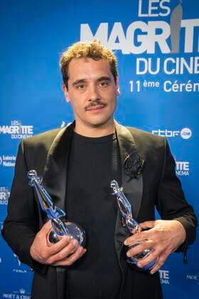 Actor Jean Le Peltier poses after winning the Magritte for best actor during the Magritte du Cinema film awards ceremony, Saturday 12 February 2022, in Brussels. The prizes are awarded to movies of Belgian French-speaking producers.  PAUL-HENRIxVERLOOY 9333355