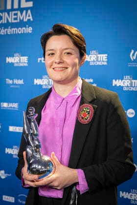 Director Lia Bertels poses after winning the Magritte for best animated short film during the Magritte du Cinema film awards ceremony, Saturday 12 February 2022, in Brussels. The prizes are awarded to movies of Belgian French-speaking producers.  PAUL-HENRIxVERLOOY 9334633
