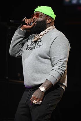 SUNRISE FL - FEBRUARY 12: Rick Ross performs during the Legendz of the Streetz Tour at The FLA Arena on February 12, 2022 in Sunrise, Florida. Copyright: xmpi04x