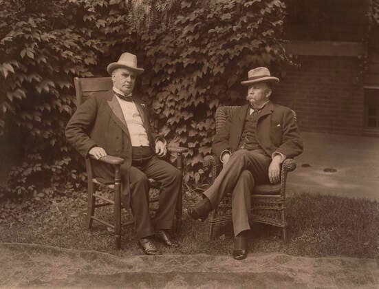 U.S. President William McKinley with U.S. Vice President Garret Hobart, seated Portrait, Long Branch, New Jersey, USA, Pach Brothers Studio, 1899  Copyright: xCircaxImagesx ghi-circa10600