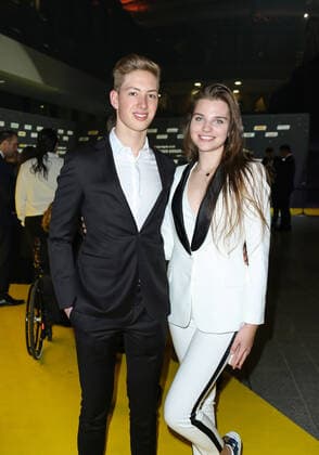 David Schumacher mit Freundin Vivien Keszthelyi (Audi-Pilotin) ADAC Sportgala am 15. Dezember 2018 in der ADAC Zentrale in München *** David Schumacher with Girlfriend Vivien Keszthelyi Audi Pilot ADAC Sports gala on 15 December 2018 in the ADAC Head office in Munich Copyright: xVISTAPRESSx xJulianxOvidiu