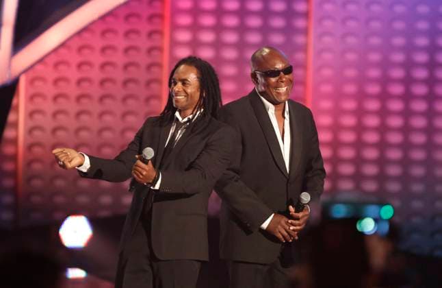 Milli Vanilli - Fabrice Morvan und John Davis ZDF-Eurovisionsshow Willkommen bei Carmen_Nebel live aus Magdeburg am 16. Mai 2015 aus GETEC Arena Magdeburg *** Milli Vanilli Fabrice Morvan and John Davis ZDF Eurovisionsshow Welcome at Carmen Fog Live from Magdeburg on 16 May 2015 from Getec Arena Magdeburg Copyright: x