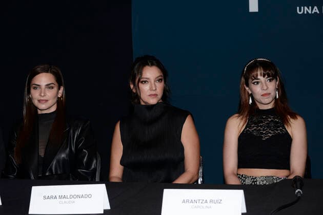 Prueba Perfecta Theater Press Conference MEXICO CITY, MEXICO - FEB 17, 2022: Actress Estefania Hinojosa , Sara Maldonado, Arantza Ruiz speak during the press conference of the Prueba Perfecta theater play at Foro Shakespeare. On February 17, 2022 in Mexico City, Mexico. (Photo by Carlos Tischler Eyepix Group) Copyright: xCarlosxTischlerx xEyepixxGroupx EYEPIX_CT_17022022_56013
