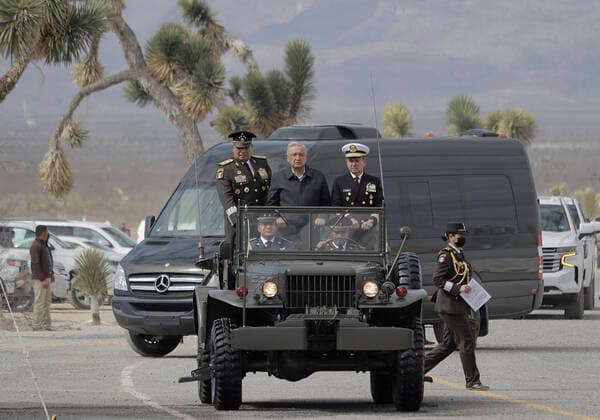 109th Anniversary Of The Mexican Army AndrÃ s Manuel Lopez Obrador, President of Mexico, accompanied by Luis Cresencio Sandoval Gonzalez, Secretary of National Defence and JosÃ Rafael Ojeda Duran, Secretary of the Navy, during the commemoration of the 109th Anniversary of the Mexican Army in Ramos Arizpe, Coahuila. The past that shaped this armed force and laid the foundations for what it is today dates back to the Mexican Revolution, with the enactment of Decree 1421 on 19 February 1913, issued by the XXII Congress of the State of Coahuila, by which the government of Victoriano Huerta was disowned, empowering Governor Venustiano Carranza to arm forces and restore constitutional order. Ramos Arizpe Coahuila Ramos Arizpe Coahuila Mex  Copyright: xGerardoxVieyrax originalFilename: vieyra-notitle220219_np6FK.jpg