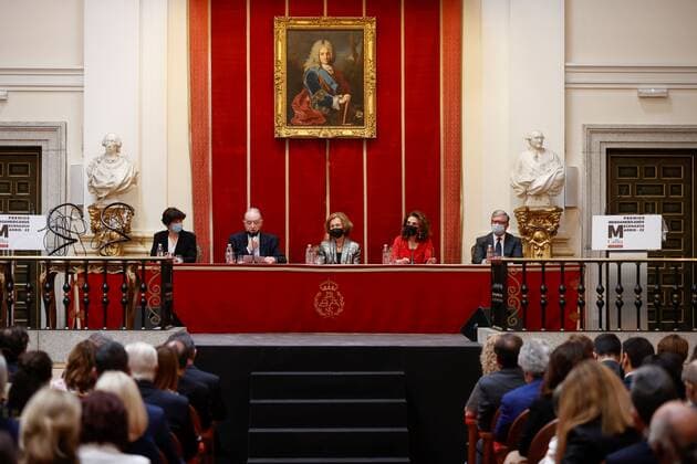 Spanish former Queen Sofia (C) next to Fine Arts Royal Academy of San Fernando, Tomas Marco (2L), Cultural and Cooperation geenral director of the Culture and Sports minister Adriana Moscoso (L) and Callia Foundation chairwoman Carmen Reviriego (2R) during the Iberoamericam Prizes organizated by Callia Foundation in Madris, Spain on 22 February 2022. Spanish former Queen Sofia attends to the Iberoamericam Prizes !ACHTUNG: NUR REDAKTIONELLE NUTZUNG!  Copyright: xChemaxMoyax GRAF2873 20220222-64f6b7011485e27ddfde787b089b6ea30eb402b3