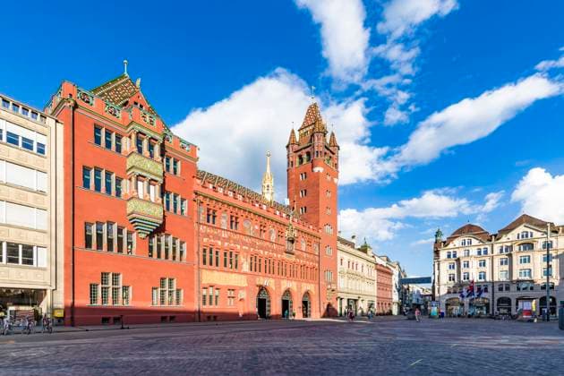 Switzerland, Basel-Stadt, Basel, Market square in front of Basel Town Hall, Basel Schweiz Stuttgart-Mitte WDF06838