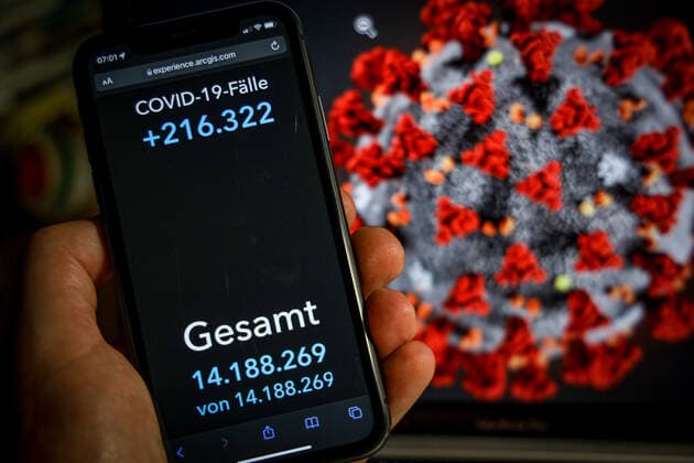 Coronavirus in Deutschland - Covid-19-Dashboard des Robert Koch-Institut 24.02.2022: Robert Koch-Institut: 7-Tage-Inzidenz 1265,0. 7-Tage-Fallzahl 1.051.873 COVID-19-Fälle 14.188.269. Zugang um 216.322 gegenüber dem Vortag. COVID-19-Todesfälle 122.145. Zugang um 243 gegenüber dem Vortag.