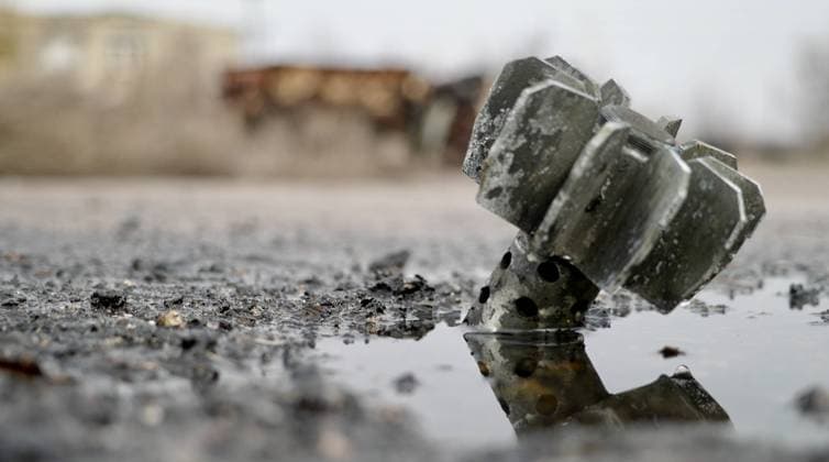 A Russian bomb dropped on the city of Avdiyivka in the Donetsk Oblast of Ukraine, on 24 February 2022, in Ukraine. (Goktay Koraltan - Depo Photos) 17439973