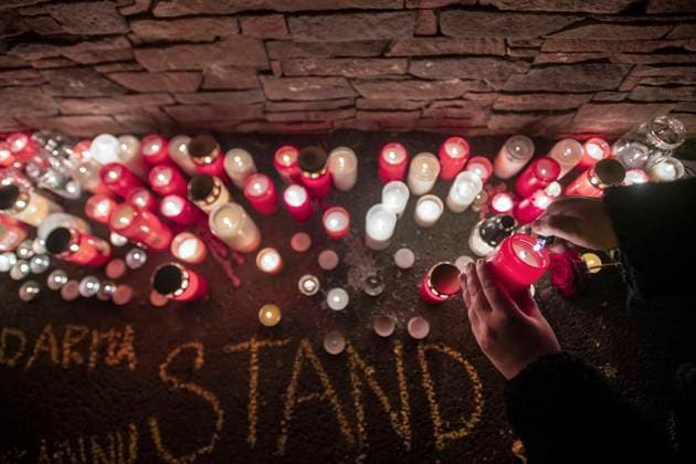 News Bilder des Tages Demonstration in support of Ukraine, which was attacked by the Russian army on the same day, was held on February 24, 2022, in front of Ukrainian Embassy in Prague, Czech Republic. (CTKxPhoto MichaelaxRihova) CTKPhotoP2022022414079  mir 16 K
