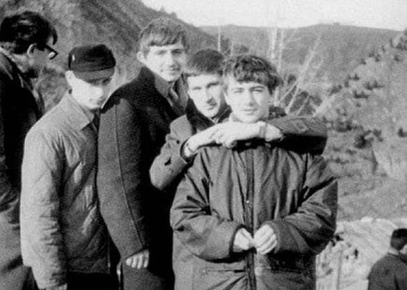 Before rising to power as one of the most infamous leaders in the world, Putin was a playful, hipster-dressing man in love. circa 1968, Russia: A young VLADIMIR PUTIN (left). St. Petersburg Russia - ZUMAz03_ 19680101_smk_z03_780 Copyright: xRussianxArchivesx