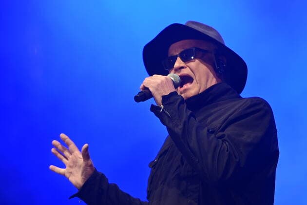 Singer Michael Kocab, who led a parliament commission which negotiated the repatriation of Soviet soldiers from Czechoslovakia in 1990, performs during a benefit concert for Ukraine, which took place on Wenceslas Square in Prague, Czech Republic, on Tuesday, March 1st, 2022. (CTKxPhoto RomanxVondrous) CTKPhotoP2022030110776 
