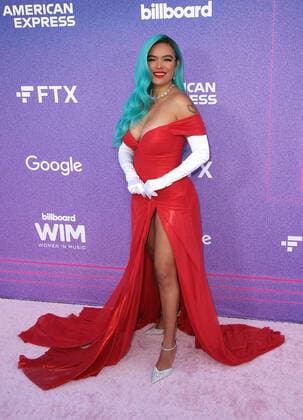 March 2, 2022, Inglewood, CA, USA: Karol G attends Billboard Women in Music 2022 at YouTube Theater on March 02, 2022 in Inglewood, California. Inglewood USA - ZUMAs181 20220302_zea_s181_111 Copyright: xImagespacex