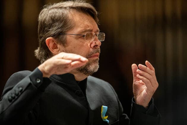 Concert of Ukrainian pianist Vadym Kholodenko and Janacek Philharmonic Ostrava, with Polish-Russian conductor Andrey Boreyk (photo), to be symbolically devoted to Ukraine took place in Ostrava culture house, Ostrava, Czech Republic, on Thursday, March 3, 2022. (CTKxPhoto VladimirxPrycek) CTKPhotoP2022030310699  PRY 0005