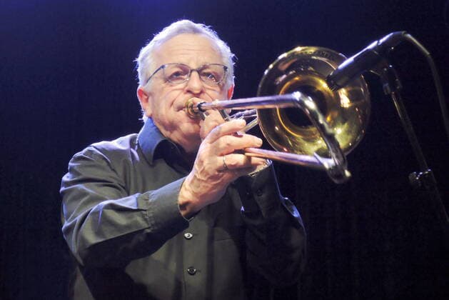 Der holländische Jazz-Posaunist Bart van Lier im Oberhausener Gdanska. Dutch jazz trombonist Bart van Lier at the Gdanska Oberhausen. Oberhausen NRW DEU;DE;GERMANY;DEUTSCHLAND;ALLEMAGNE