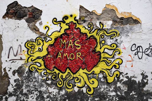 Graffiti, mas Amor, mehr Liebe, Arrecife, Lanzarote, Kanarische Inseln, Spanien,Lanzarote, Kanarische Inseln, Spanien mcpins *** Graffiti, mas Amor, more love, Arrecife, Lanzarote, Canary Islands, Spain,Lanzarote, Canary Islands, Spain mcpins mcpins