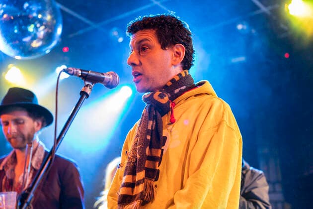 People show support for Ukraine at live music fundraiser Alex Sobel, Labour MP for North West Leeds, addresses the audience at the Ukrainian Refugee Fundraiser at the Brudenell Social Club, Leeds, UK Leeds Brudenell Social Club West Yorkshire United Kingdom Copyright: xIamxBurn NewsxImagesx