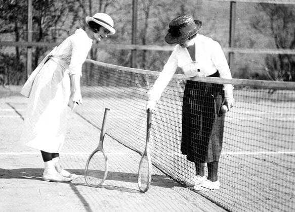 Female tennis players at Holton Arms School in Washington ca. 1919-1921 1062_05_l_-7644-