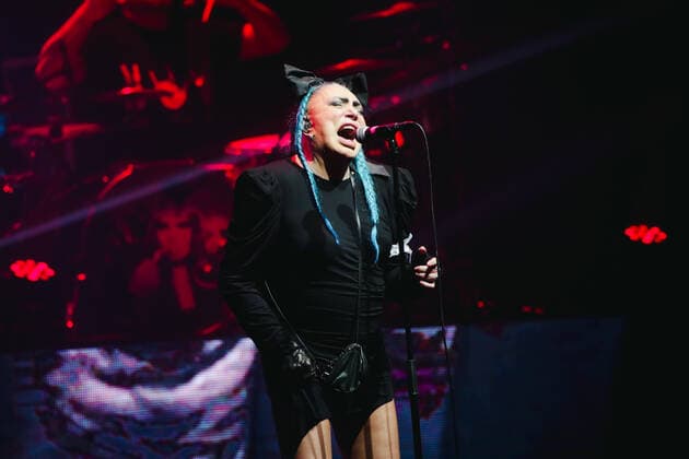 Loredana Berte performs live for the Manifesto Tour 2022 at Repower Theatre in Milano, Italy, on March 07 2022