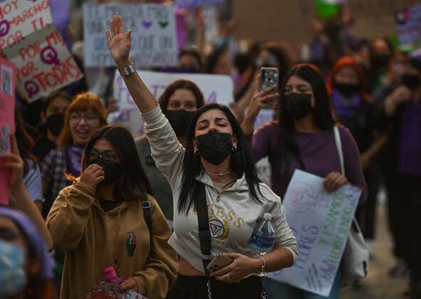 Hundreds Join Violence Against Women March In San Cristobal De Las Casas Hundreds of women marched through San Cristobal de las Cacas center on International Women s Day, demanding an end to feminicide and other gender-based violence in Chiapas and Mexico. On Tuesday, March 8, 2022, in San Cristobal de las Casas, Chiapas, Mexico. San Cristobal de las Casas Mexico  Copyright: xArturxWidakx originalFilename: widak-hundreds220308_nprtT.jpg