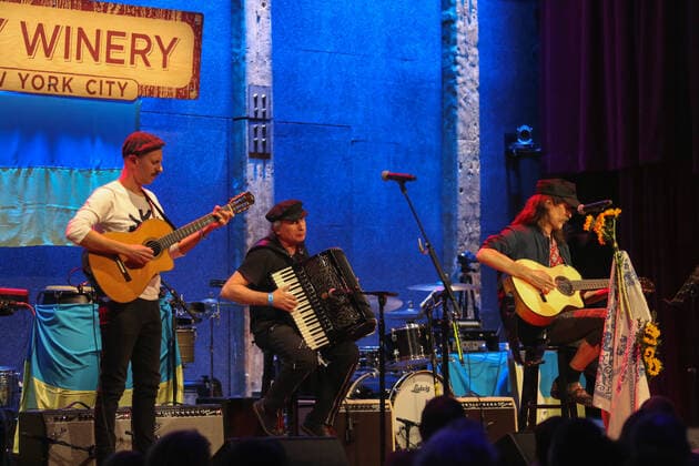 March 10, 2022, New York, New York, USA: Gogol Bordello in collaboration with City Winery NYC held a concert to benefit Ukraine. Called Ã¢â‚¬oeA Benefit for UkraineÃ¢â‚¬Â the proceeds of the event were given to Come Back Alive based out of Ukraine since 2014 and Ã¢â‚¬oeCare USAÃ¢â‚¬Â who matched donations. At the time the event launched, $130,000 had been raised. Other line-up performers were Patti Smith and Suzanne Vega amongst the list. New York USA - ZUMAo116 20220310_znp_o116_001 Copyright: xBiancaxOterox