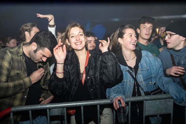 People attend the benefit festival UnitedForUkraine organized by the Brussels nightclubs, events sector and festivals, in Brussels, Thursday 10 March 2022.  JULIETTExBRUYNSEELS 20427680