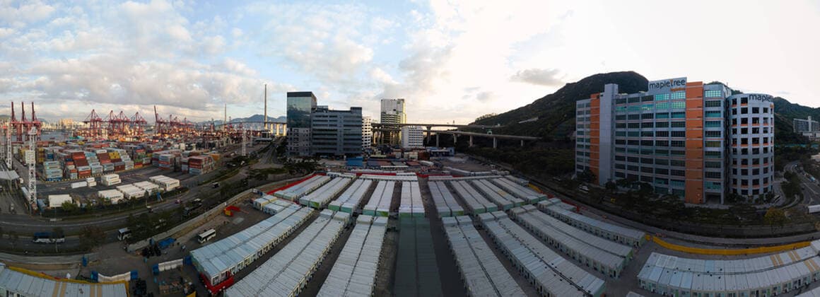 Isolation Facilities Keep Bringing People In, Despite Alleged Fall In Contaminations In China A drone panorama of the Tsing YI Community Isolation Facility, in Hong Kong, China, on Mar 12, 2022. Hong Kong China  Copyright: xMarcxFernandesx originalFilename: fernandes-chinabui220312_npolW.jpg