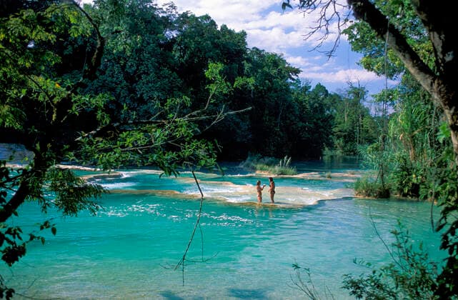 Mexico, Campeche, Cascada de Agua Azul, Palenque 