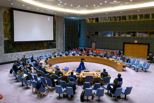 Bilder des Jahres 2022, News 03 März News Themen der Woche KW11 News Bilder des Tages (220316) -- UNITED NATIONS, March 16, 2022 -- A UN Security Council meeting on the situation in Libya is held at the UN headquarters in New York, on March 16, 2022. UN Undersecretary-General for Political Affairs Rosemary DiCarlo warned on Wednesday that the current political polarization in Libya may lead to instability. ( Handout via Xinhua) UN-SECURITY COUNCIL-LIBYA-MEETING LoeyxFelipe UNxPhoto 