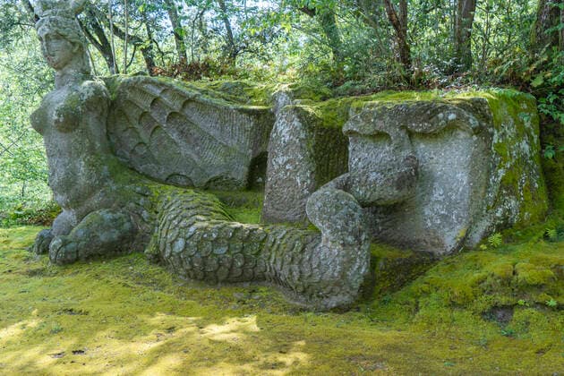 Furia, the Sacro Bosco, Sacred Grove colloquially called Park of the Monsters, XVI century, Parco dei Mostri in Italian, Bomarzo, Lazio, Italy, Europe MauroFlamini REDA&CO 1028_14_MFL16405