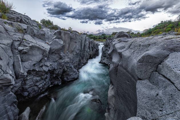 Creative Highlights World Gole Alcantara gorge, the natural canyon has been dug over thousands of years by water, a geological and naturalistic spectacle, Sicily, Italy, Messina, Gole Alcantara, Francavilla di Sicilia AntonioTreccarichi REDA&CO 1028_38_ATR00064