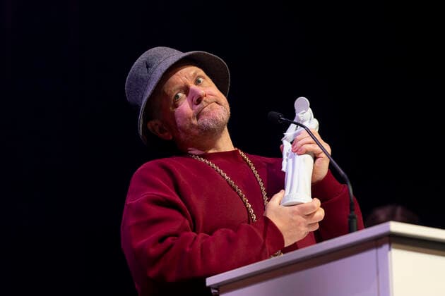 Anders Matthesen modtager Bodil for bedste mandlige hovedrolle for Ternet Ninja 2. Bodilpriserne 2022 uddeles i Folketeatret i Koebenhavn, loerdag den 19. marts 2022.. , Copenhagen Denmark